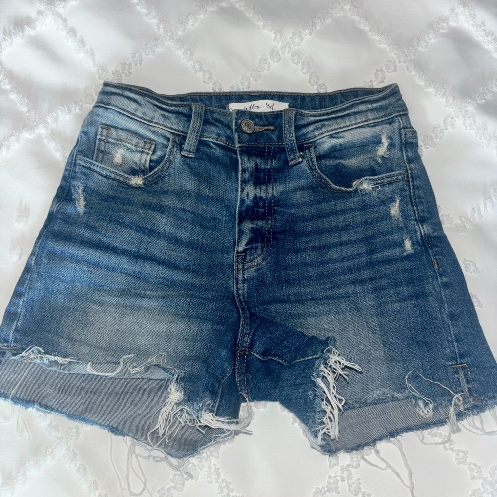 Distressed Denim Shorts